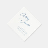 ダスティブルー&ホワイトのシグネチャー結婚ズ・ナプキン スタンダードカクテルナプキン (角)