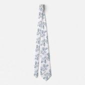 ダスティブルー&ホワイトエレガントユーカリ結婚ス ネクタイ (裏面)