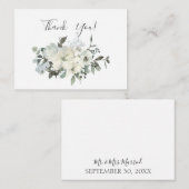 ダスティブルー&ホワイトフローラありがとう ノートカード (正面/裏面)