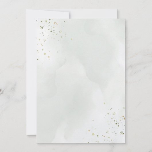 ダスティブルー&ホワイトフローラ素朴グ結婚リーズ 招待状 (裏面)