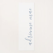 ダスティブルー&ホワイトリバーシブパーソナライズされたル ヨガマット (裏面)