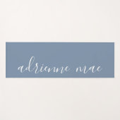 ダスティブルー&ホワイトリバーシブパーソナライズされたル ヨガマット (正面(横))