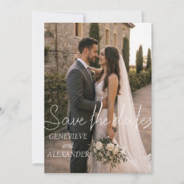 ダスティブルー ホワイトリリー 写真付きSave The Dateカード セット セーブザデート