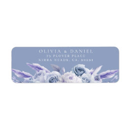 ダスティブルー&ホワイトローズ結婚ズ差出人住所 ラベル