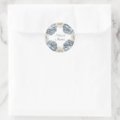 ダスティブルー&ホワイト牡丹結婚ズ ラウンドシール (バッグ)