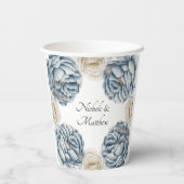 ダスティブルー&ホワイト牡丹結婚ズ 紙コップ (裏面)