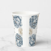 ダスティブルー&ホワイト牡丹結婚ズ 紙コップ (右)