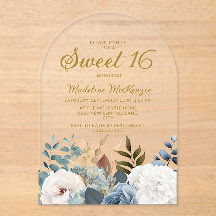 ダスティブルー ホワイト フラワー アーチ Sweet 16 