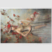 ダスティブルー&レッドフローラ、ポートレートアート&フラミンゴ 薄葉紙 (正面)