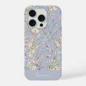 ダスティブルー 水彩フラワー  iPhoneケース (裏面)