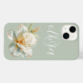 ダスティブルー 水彩花柄 Case-Mate iPhoneケース (裏面 (横))