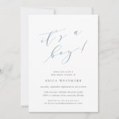 ダスティブルー「男の子だ」1つの赤ちゃんシャワー 招待状 (正面)