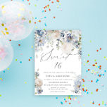 ダスティブルー&赤面ピンクフローラスウィート16誕生日 招待状<br><div class="desc">この誕生日の招待素晴らしは、芸術の一部であり、優雅さと美しいを結婚。そのエーテルで優雅なデザインは、必ず受賞者を魅了し、感動させ、思い出に残る楽しい甘い誕生祝いのトーンを設定する。</div>