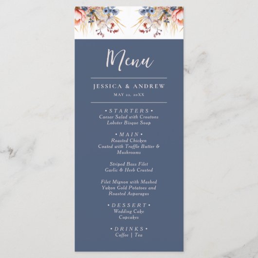 ダスティブルー&赤面ピンクフローラ水の色結婚's メニュー (正面)