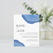 ダスティブルー&金ゴールドアゲートサマー結婚式招待状 (スタンド正面)