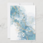 ダスティブルー&金ゴールドアルコールインク40th誕生日パーティー 招待状 (裏面)