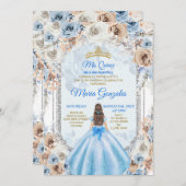 ダスティブルー&金ゴールドフローラミスXVアノス招待状 招待状 (正面/裏面)