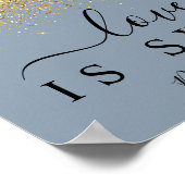 ダスティブルー&金ゴールドラブはスイートデザートサイン ポスター (角)