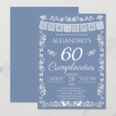 ダスティブルー 60歳の誕生日パーティー 招待状 (正面/裏面)