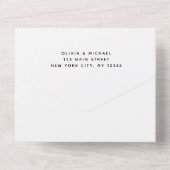 ダスティブルー – Sage Greenフローラ結婚式RSVP オールインワン招待状 (裏面)