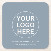 ダスティブルーlプロフェッショナルビジネスロゴ&文字 スクエアペーパーコースター (正面)