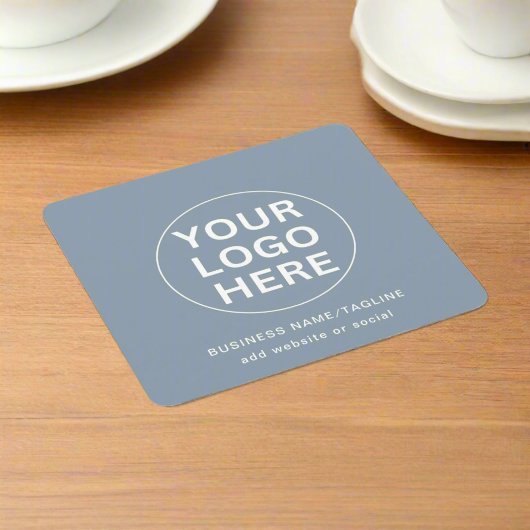 ダスティブルーlプロフェッショナルビジネスロゴ&文字 スクエアペーパーコースター
