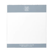 ダスティブルーlプロフェッショナルビジネスロゴ&文字 ノートパッド (正面)