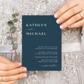 ダスティブルーQRコードモダンすべて結婚One Chic 招待状