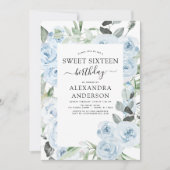 ダスティブルーSweet sixteen誕生日パーティーへの招待 招待状 (正面)