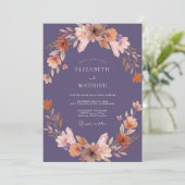 ダスティプラムの花びらウェディング 招待状 (スタンド正面)