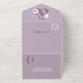 ダスティプラム モダン タイポグラフィー 大きなシンボル 結婚式 オールインワン招待状 (外側)