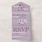 ダスティプラム モダン タイポグラフィー 大きなシンボル 結婚式 オールインワン招待状 (内側)