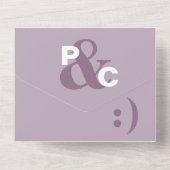 ダスティプラム モダン タイポグラフィー 大きなシンボル 結婚式 オールインワン招待状 (裏面)