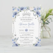 ダスティベイビーブルーホワイトフローラシルバーキンセアニラ16 招待状 (スタンド正面)