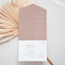 ダスティボホ |バラと紫色のシールと送信すべて オールインワン招待状