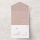 ダスティボホ |バラと紫色のシールと送信すべて オールインワン招待状 (内側)