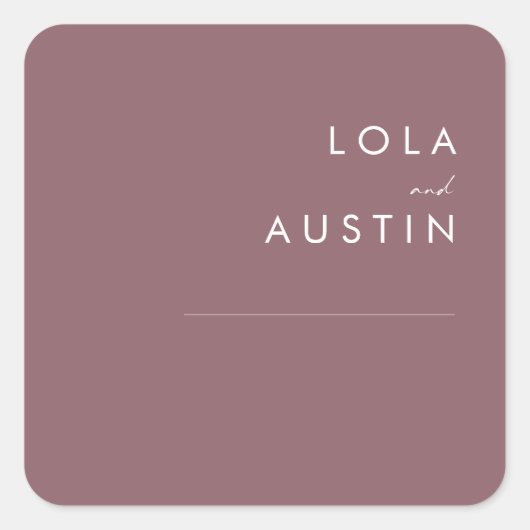 ダスティボホ |パープル結婚の封筒用シール スクエアシール (正面)