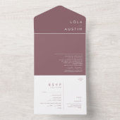 ダスティボホ |紫色のシールと送信 オールインワン招待状 (内側)