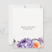 ダスティマウヴピーチピーコニー結婚式招待状 招待状 (裏面)