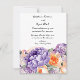 ダスティマウヴピーチピーコニー結婚式招待状 招待状