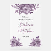 ダスティマウヴフローラバラボタニカル結婚ウェルカム アクリルサイン (正面)