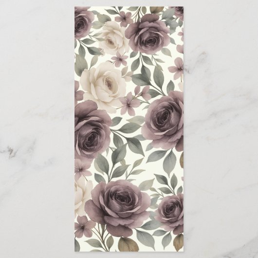 ダスティマウヴ&アイボリー開花ボタニカルズ結婚メニュー メニュー (裏面)