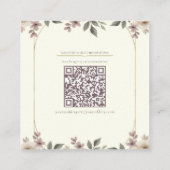 ダスティマウヴ&アイボリー開花ボタニカル結婚ズ スクエア名刺 (裏面)