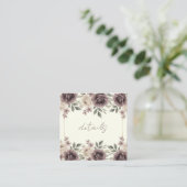 ダスティマウヴ&アイボリー開花ボタニカル結婚ズ スクエア名刺 (スタンド正面)