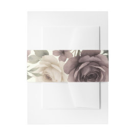 ダスティマウヴ&アイボリー開花ボタニカル結婚ズ 招待状ベリーバンド