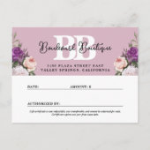 ダスティマエレガントーヴフローラギフト証明書カード ポストカード (裏面)