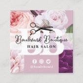 ダスティマエレガントーヴフローラヘアサロンスタイリストQR スクエア名刺 (正面)