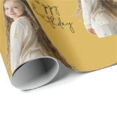 ダスティマスタード&カスタム誕生日文字と写真 – ラッピングペーパー (ロールコーナー)