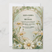 ダスティマルグエ結婚ライトデイジーアールヌーボー 招待状 (正面)