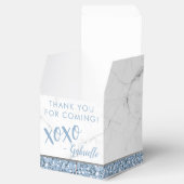 ダスティミニマルブルーグリッター大理石xoxo好意ボックス フェイバーボックス (オープン)